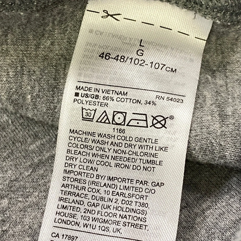 Banana Republic Sweatshirt Mens L Minimalist Cotton Blend Raglan Grey Classic